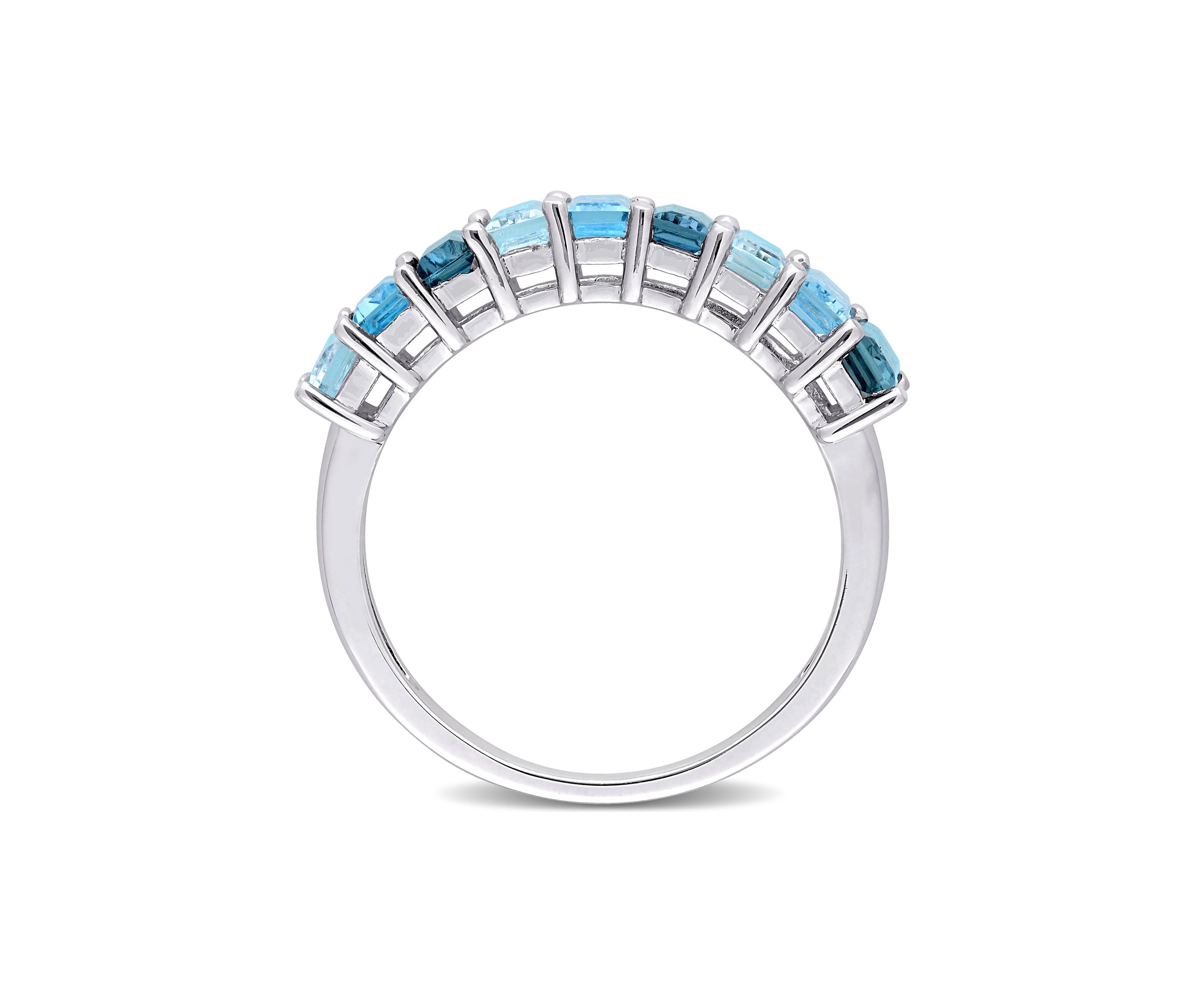 2.5 ct. t.w. Blue Topaz Semi-Eternity Ring in Sterling Silver