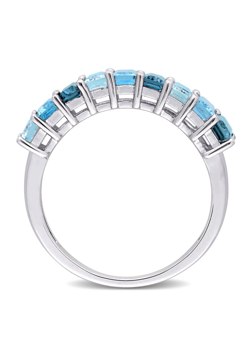 2.5 ct. t.w. Blue Topaz Semi-Eternity Ring in Sterling Silver