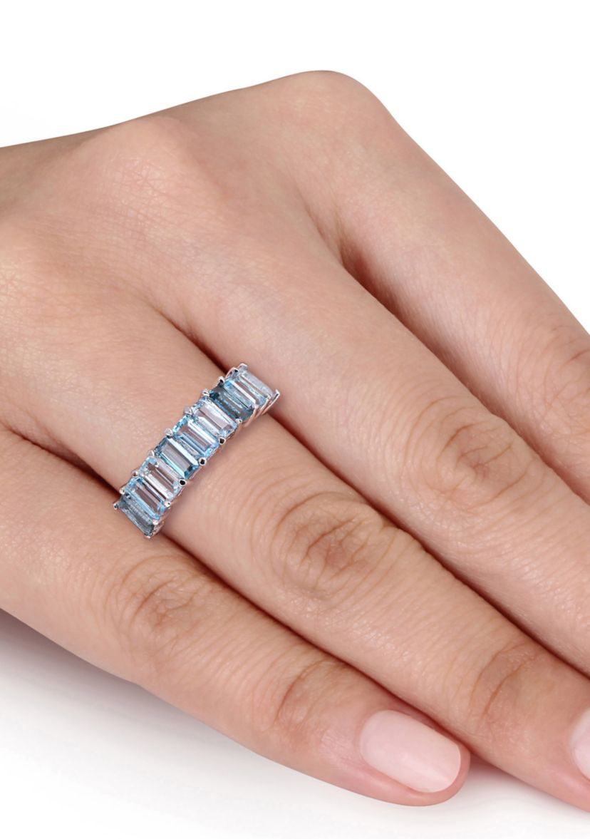 2.5 ct. t.w. Blue Topaz Semi-Eternity Ring in Sterling Silver