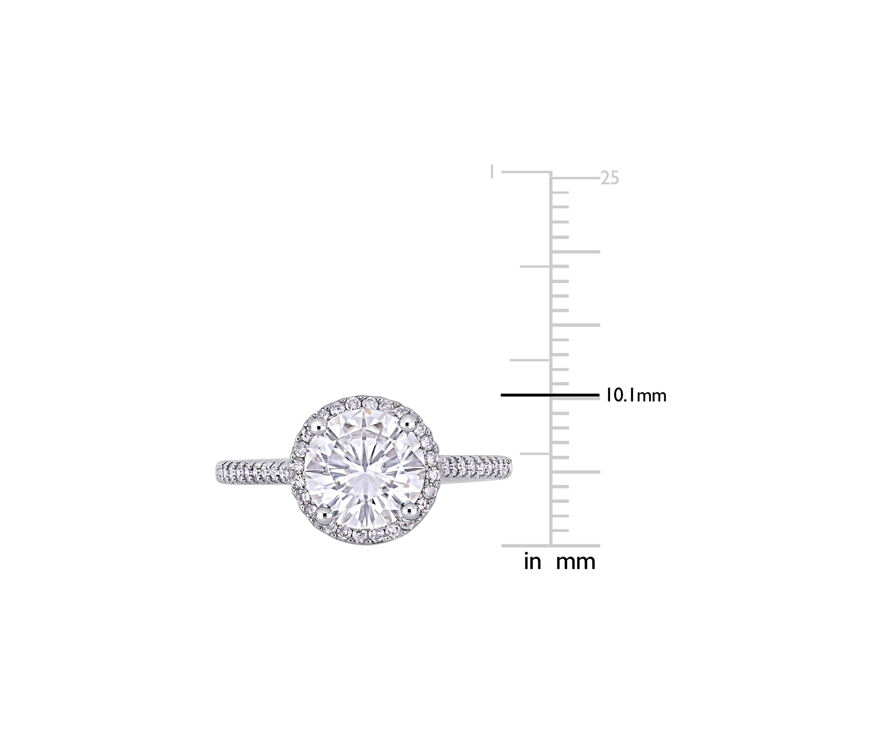 Lab Created 2 ct. t.w. Moissanite and 1/4 ct. t.w. Diamond Engagement Ring in 14k White Gold