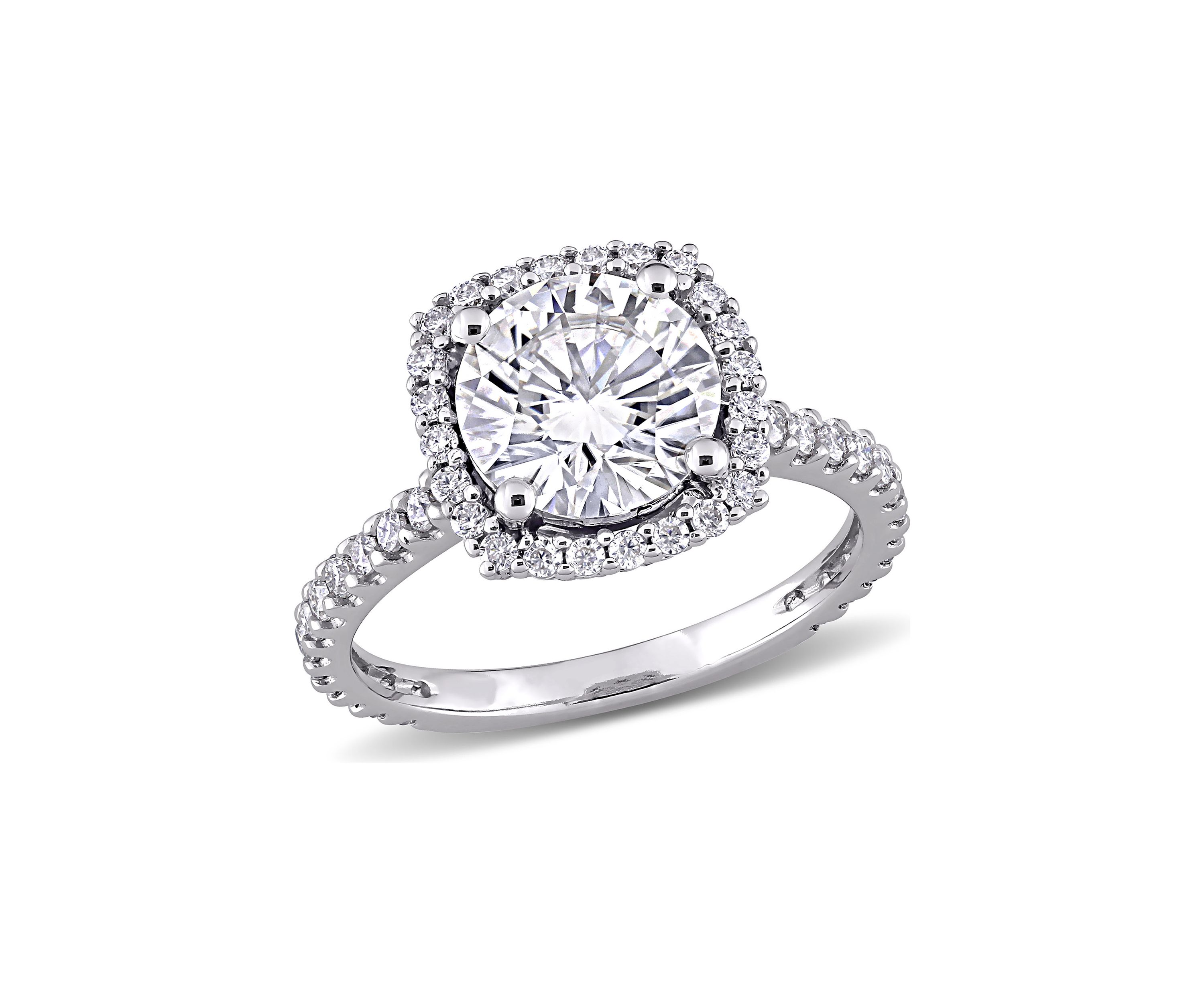 2.5 ct. t.w. Lab Created Moissanite Halo Engagement Ring in 10K White Gold
