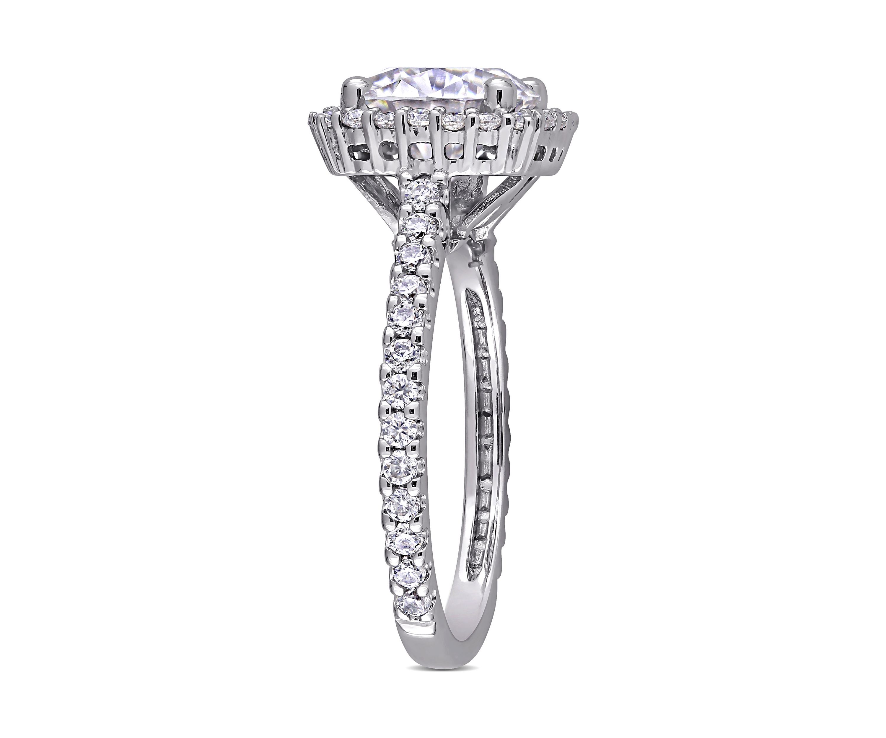 2.5 ct. t.w. Lab Created Moissanite Halo Engagement Ring in 10K White Gold