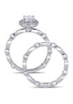 1.5 ct. t.w. Lab Created Moissanite Halo Infinity Bridal Ring Set in 10K White Gold
