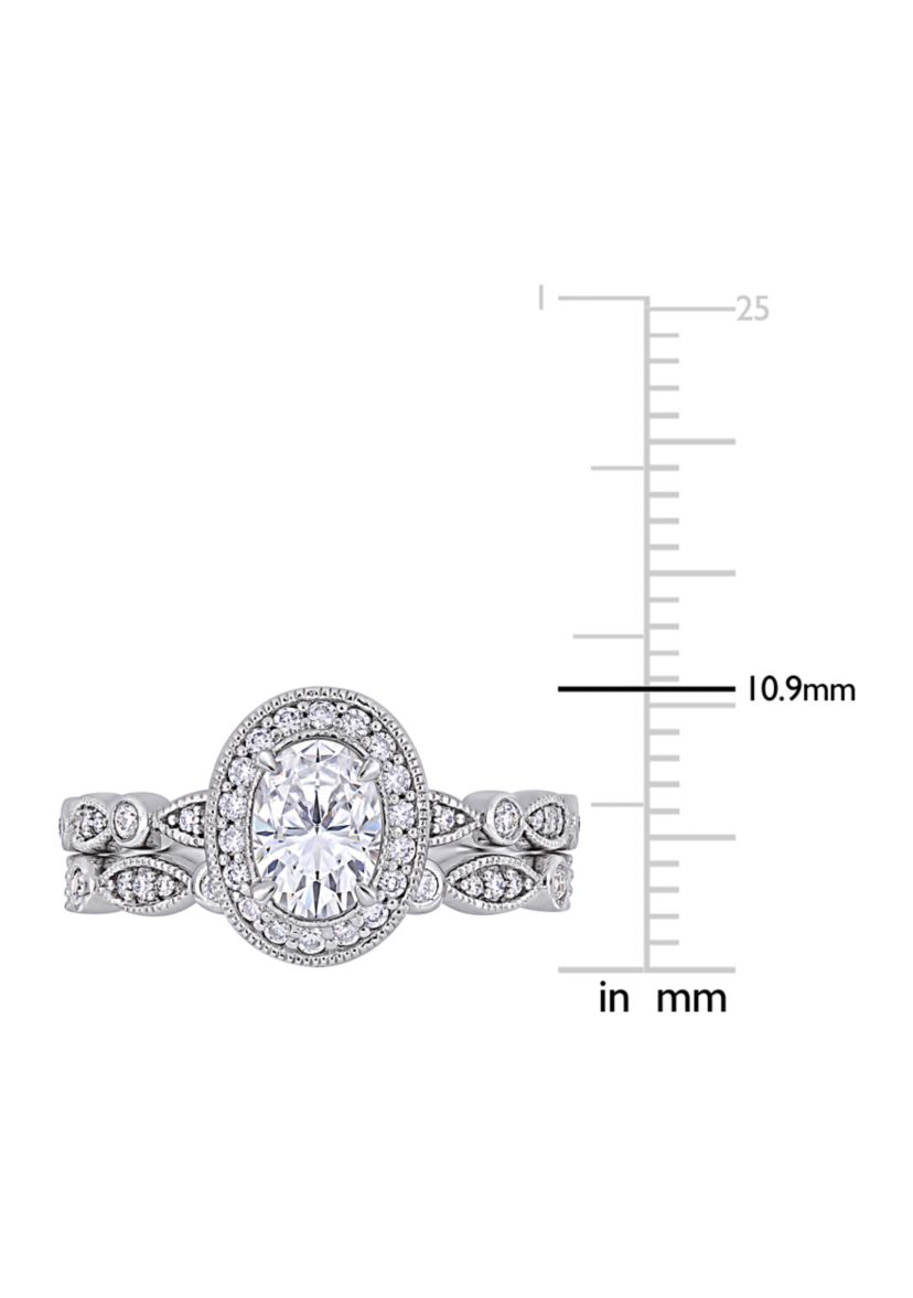 1.5 ct. t.w. Lab Created Moissanite Halo Infinity Bridal Ring Set in 10K White Gold