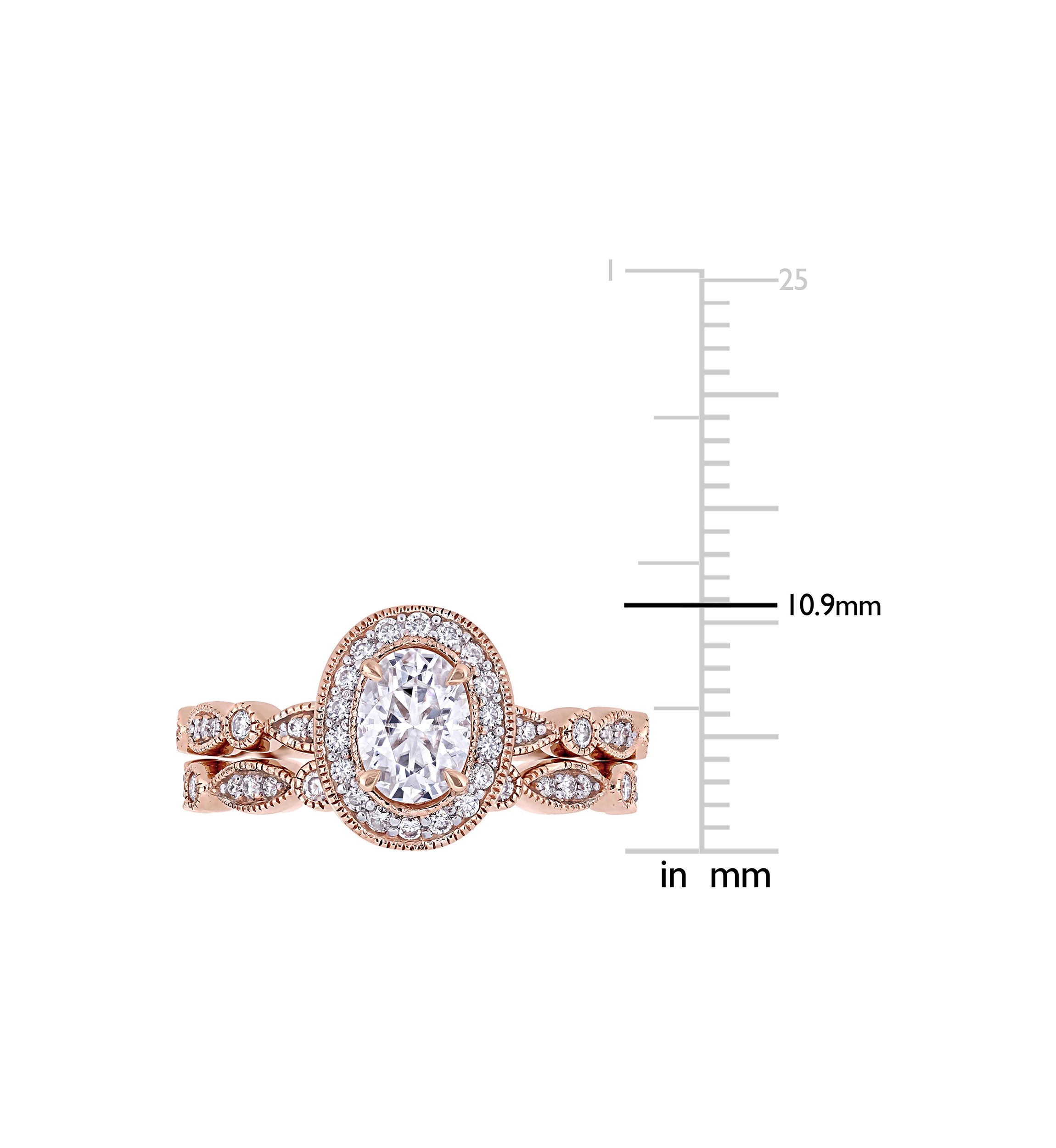 1.5 ct. t.w. Lab Created Moissanite Halo Infinity Bridal Ring Set in 10K Rose Gold
