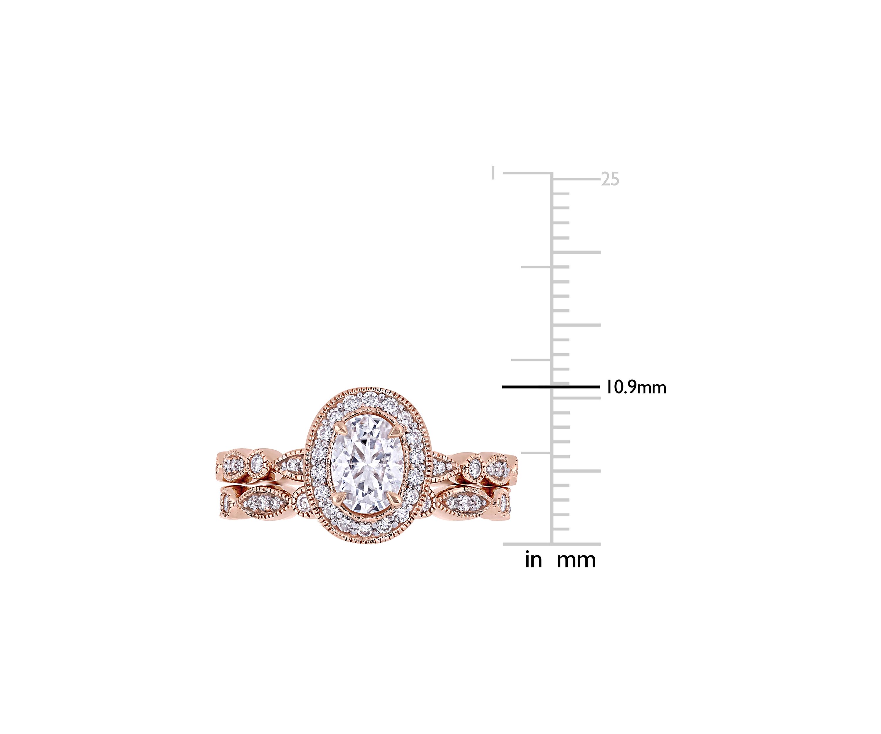 1.5 ct. t.w. Lab Created Moissanite Halo Infinity Bridal Ring Set in 10K Rose Gold