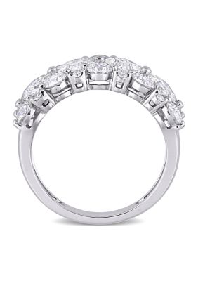 3.62 ct. t.w. Lab Created Moissanite and 1/10 Diamond Cluster Ring 10K White Gold