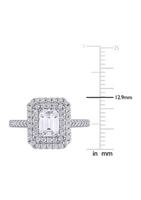 1.62 ct. t.w. Lab Created Moissanite Square Halo Engagement Ring 10K White Gold