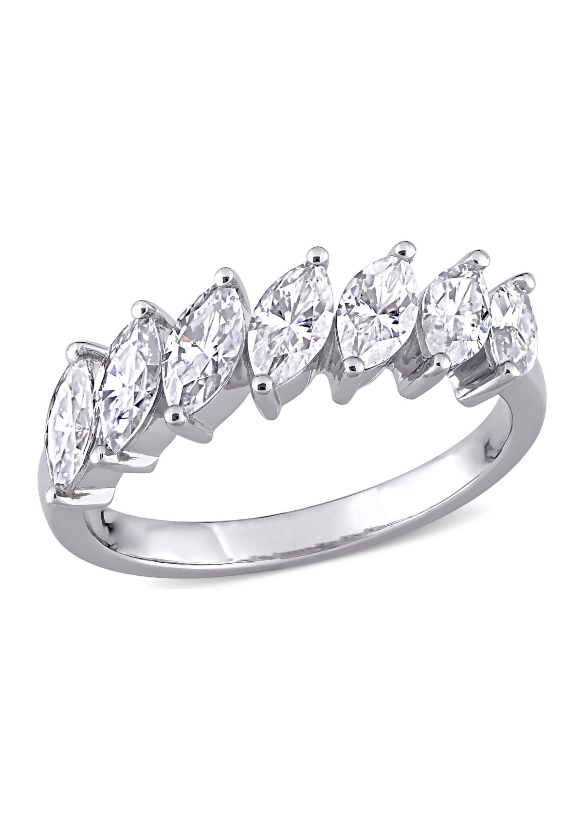 3.5 ct. t.w. Marquise-Cut Lab Created Moissanite Anniversary Ring in 10K White Gold