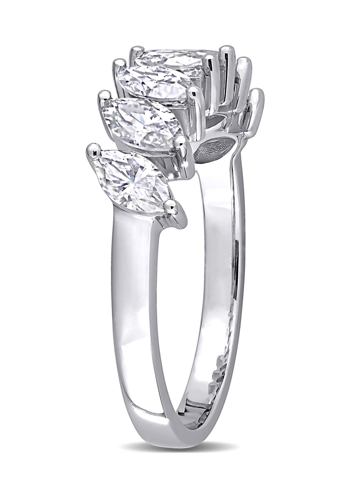 3.5 ct. t.w. Marquise-Cut Lab Created Moissanite Anniversary Ring in 10K White Gold