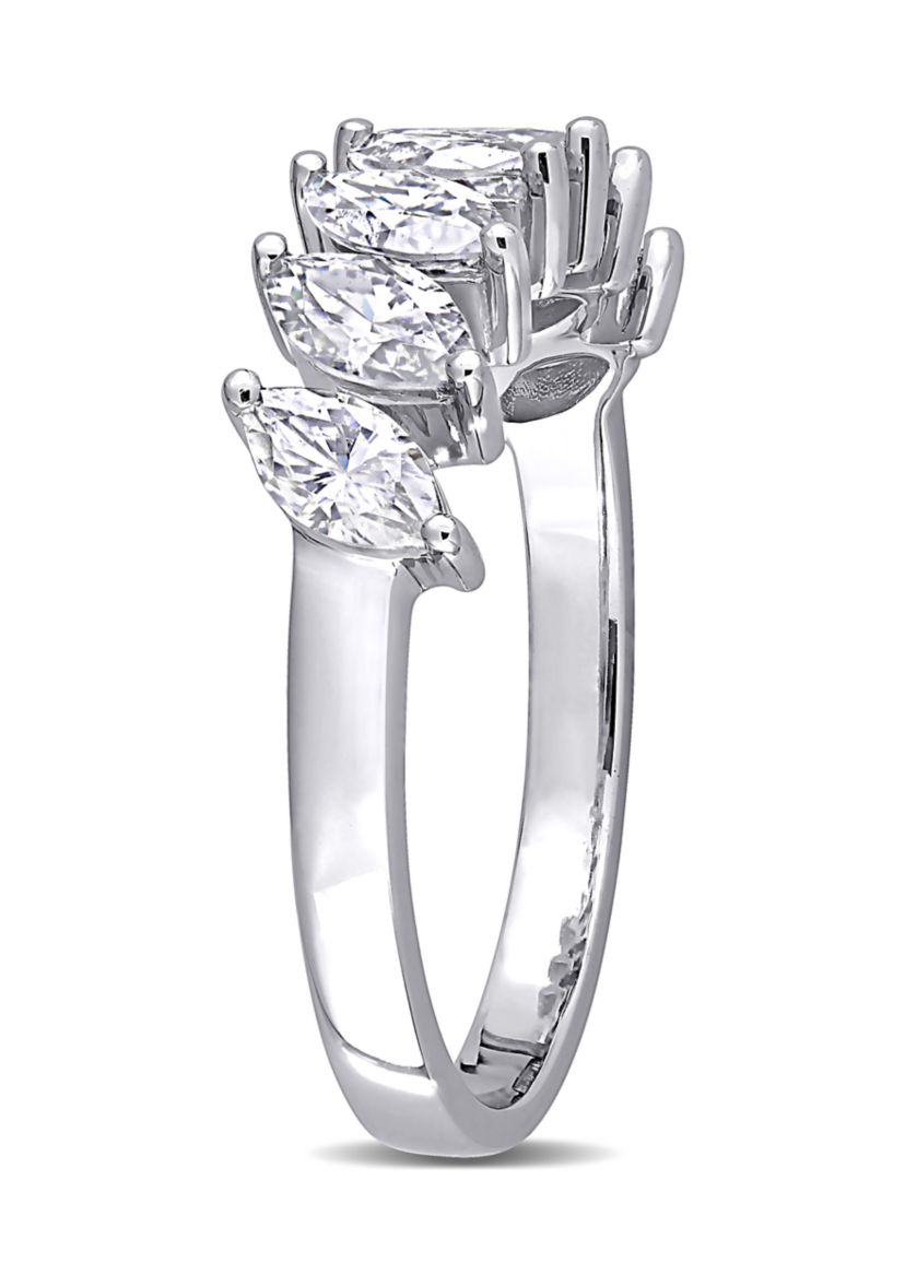3.5 ct. t.w. Marquise-Cut Lab Created Moissanite Anniversary Ring in 10K White Gold