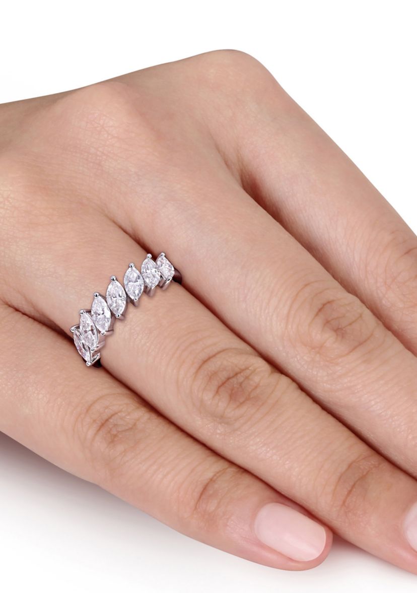 3.5 ct. t.w. Marquise-Cut Lab Created Moissanite Anniversary Ring in 10K White Gold