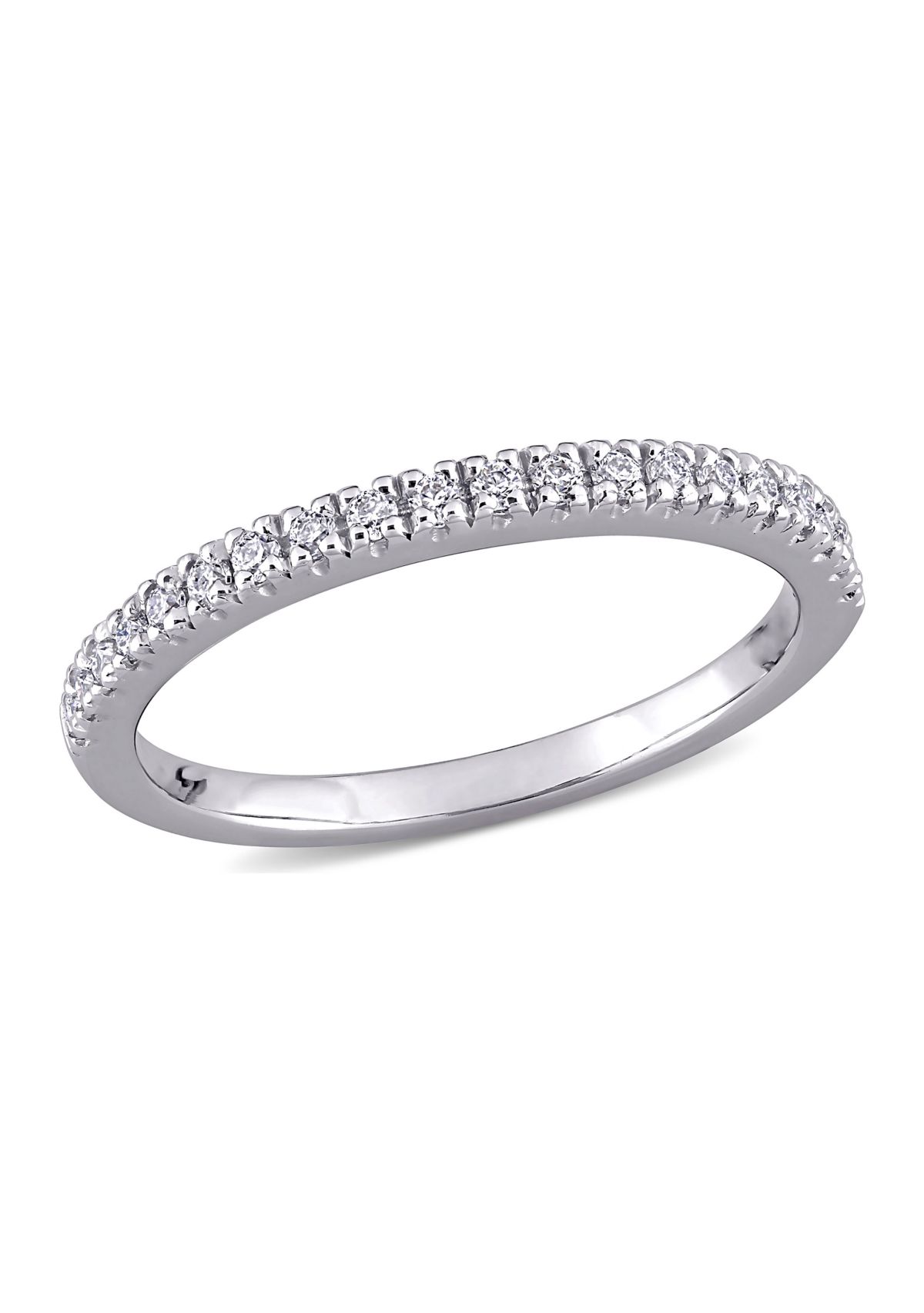 Lab Created 1/5 ct. t.w. Moissanite Stackable Anniversary Ring in 10k White Gold