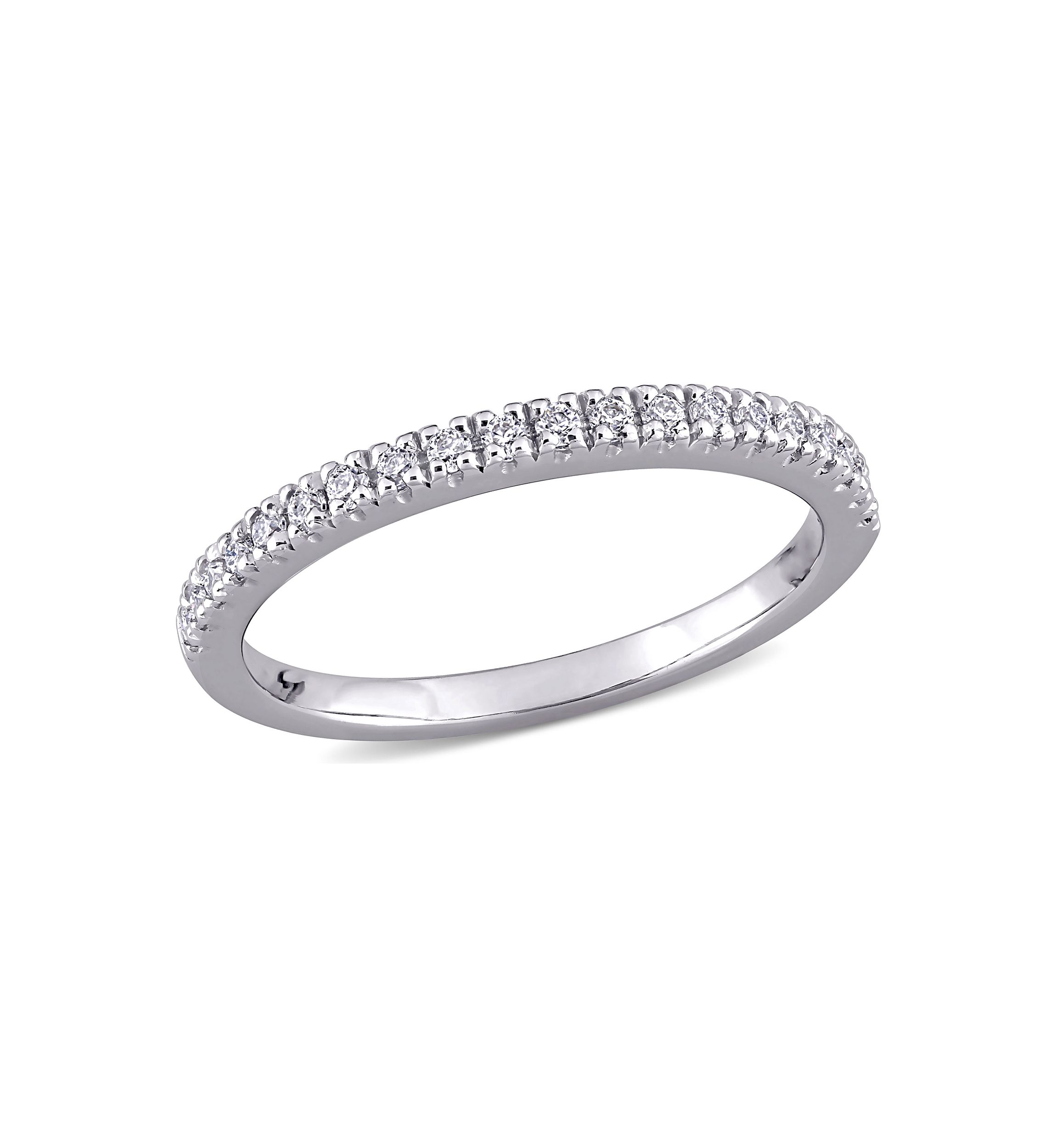 Lab Created 1/5 ct. t.w. Moissanite Stackable Anniversary Ring in 10k White Gold