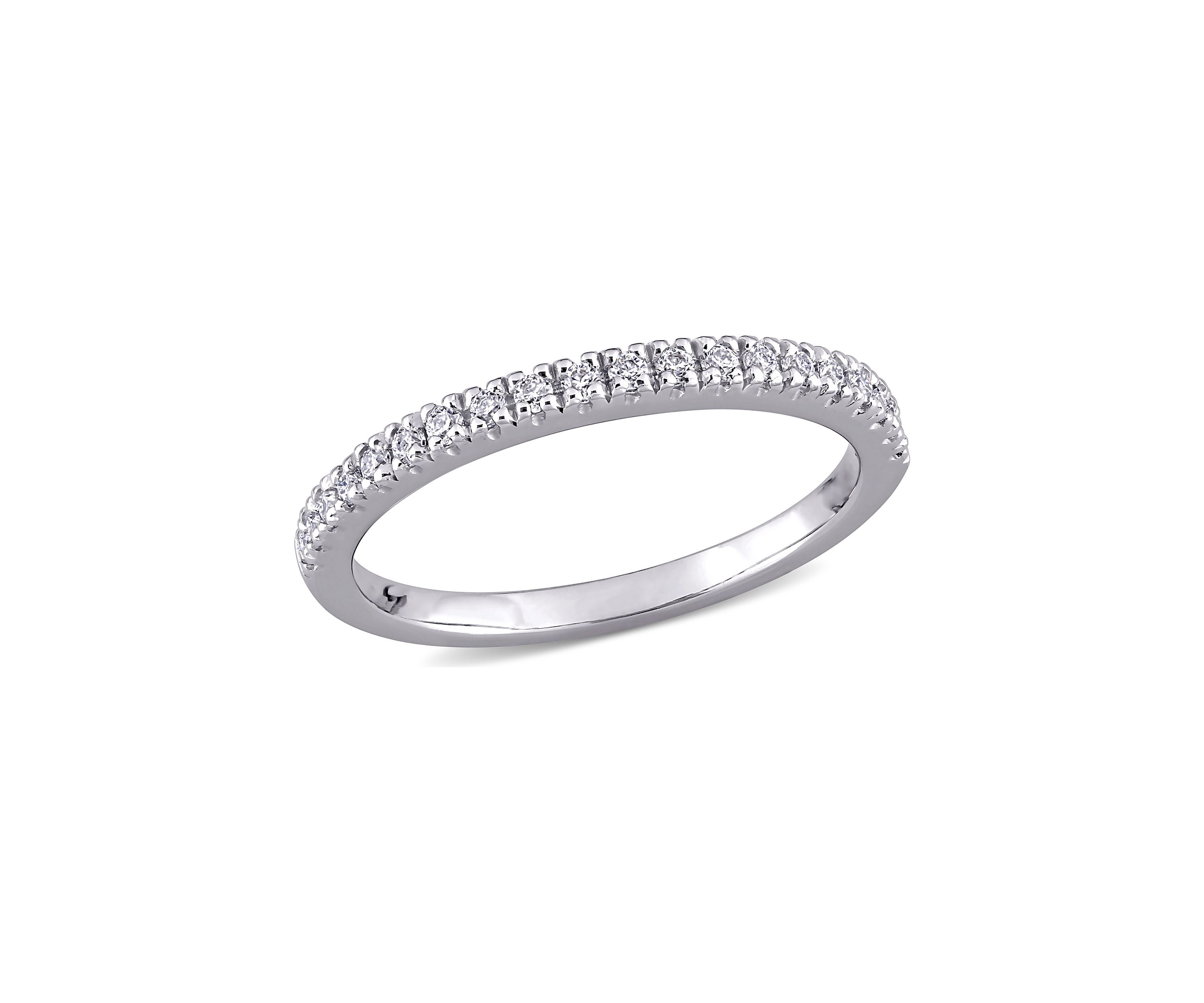 Lab Created 1/5 ct. t.w. Moissanite Stackable Anniversary Ring in 10k White Gold