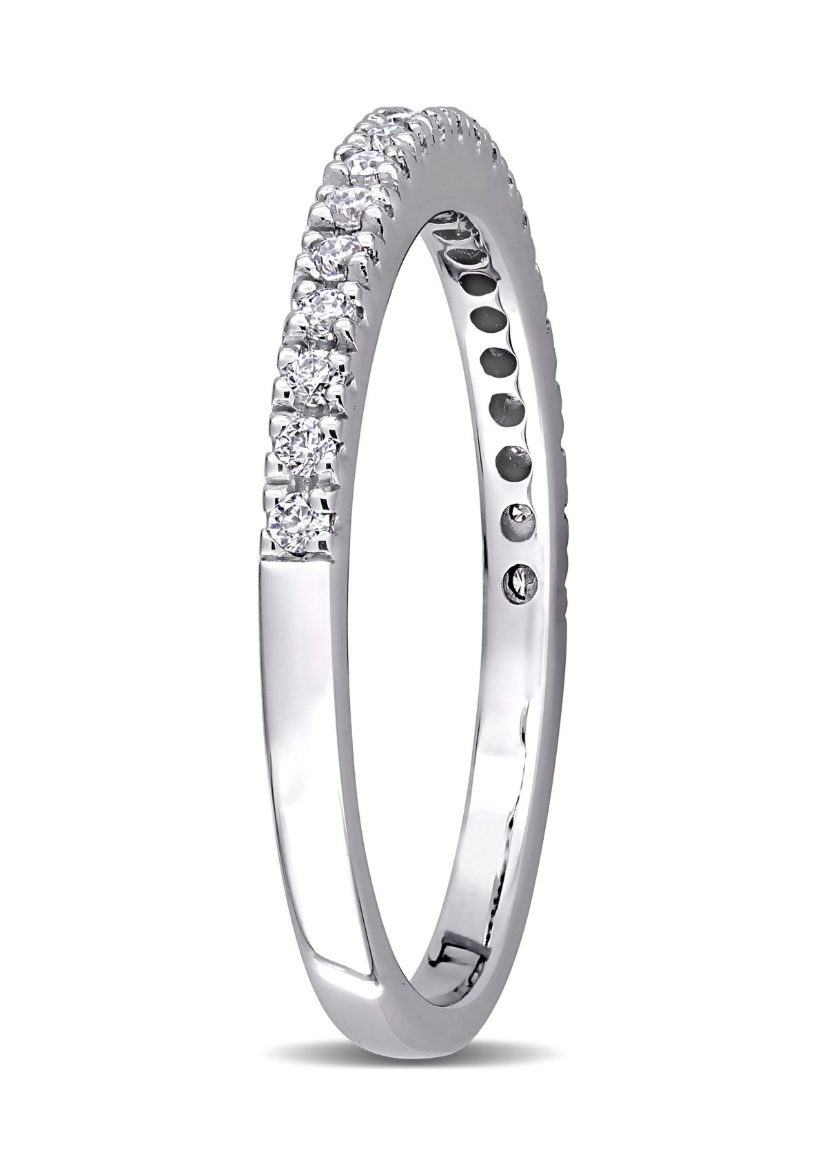 Lab Created 1/5 ct. t.w. Moissanite Stackable Anniversary Ring in 10k White Gold