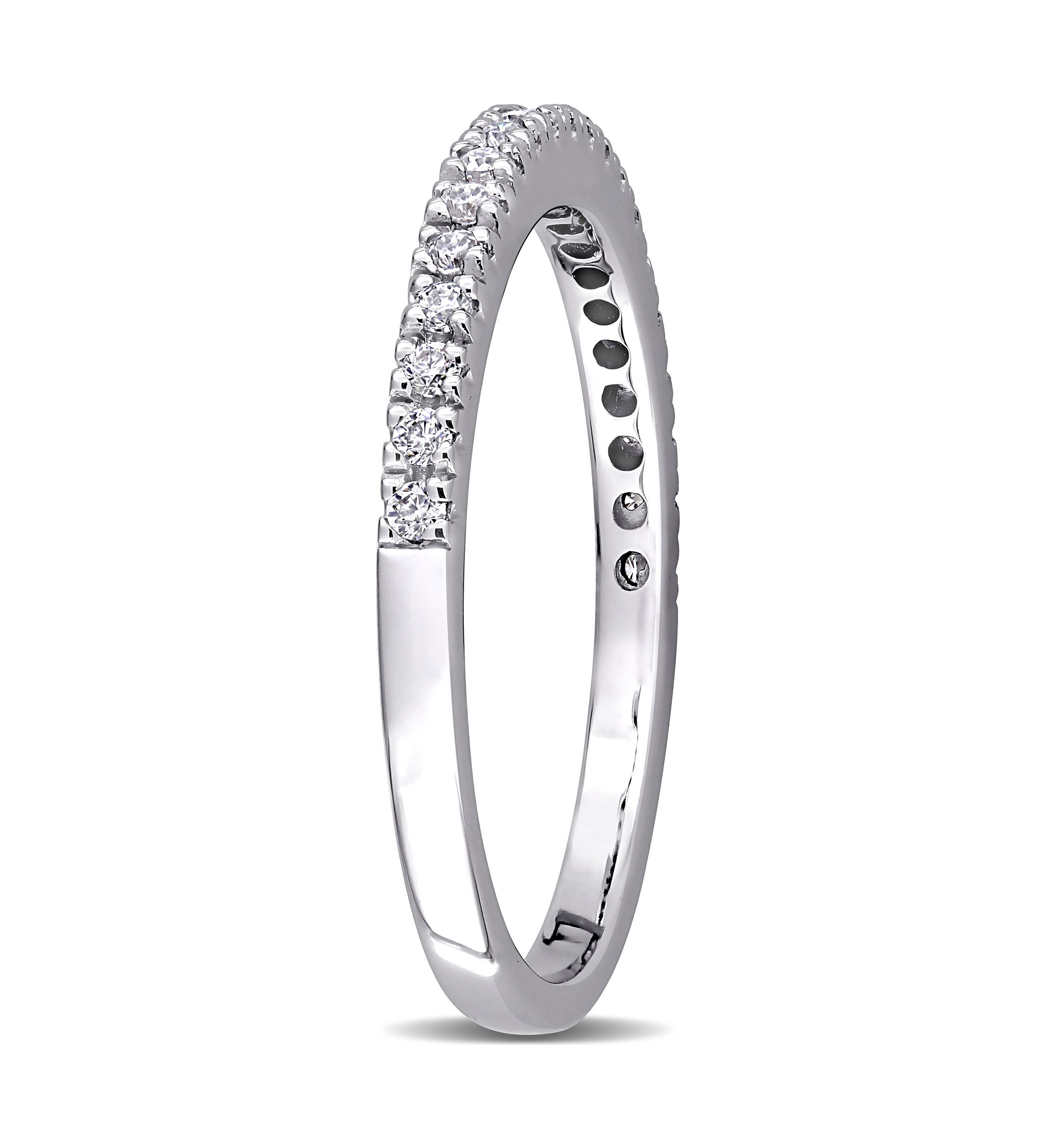 Lab Created 1/5 ct. t.w. Moissanite Stackable Anniversary Ring in 10k White Gold