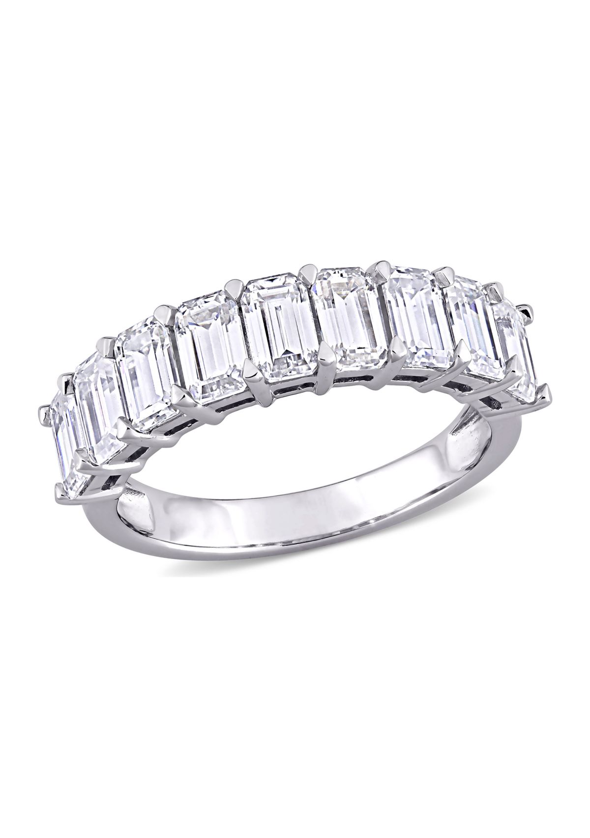 2.75 ct. t.w. Emerald-Cut Lab Created Moissanite Semi-Eternity Ring in 10K White Gold