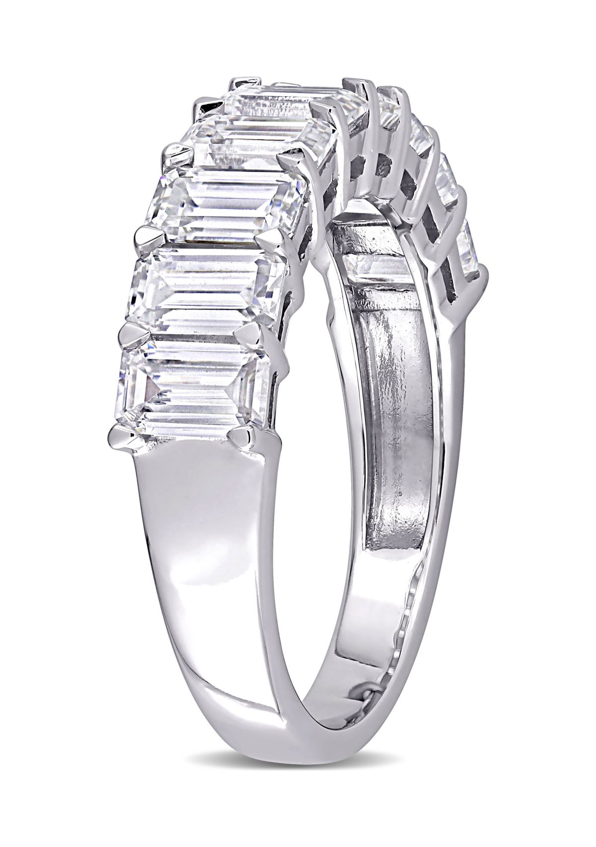 2.75 ct. t.w. Emerald-Cut Lab Created Moissanite Semi-Eternity Ring in 10K White Gold