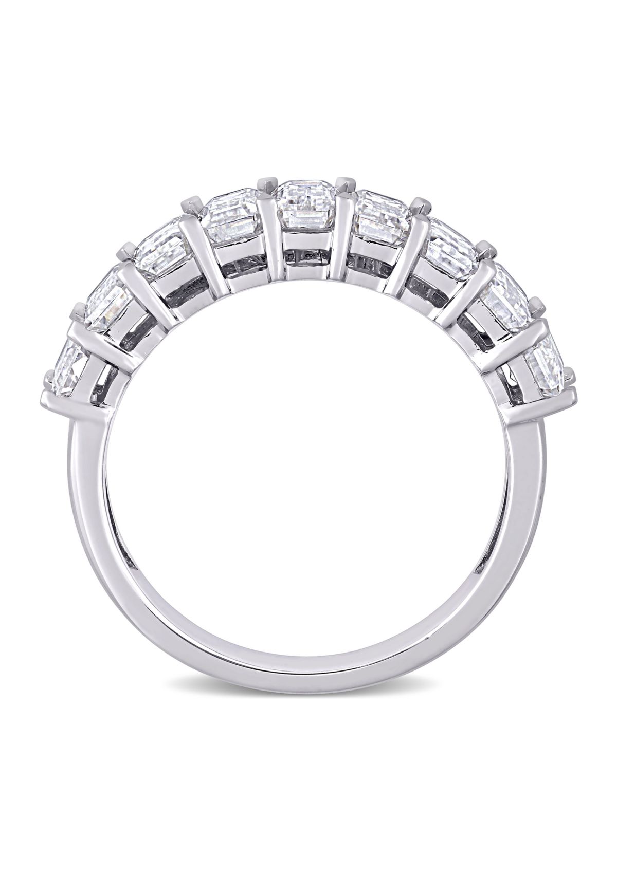 2.75 ct. t.w. Emerald-Cut Lab Created Moissanite Semi-Eternity Ring in 10K White Gold