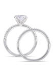 Lab Created 2 ct. t.w. Moissanite and 1/4 ct. t.w. Diamond Bridal Set in 14k White Gold