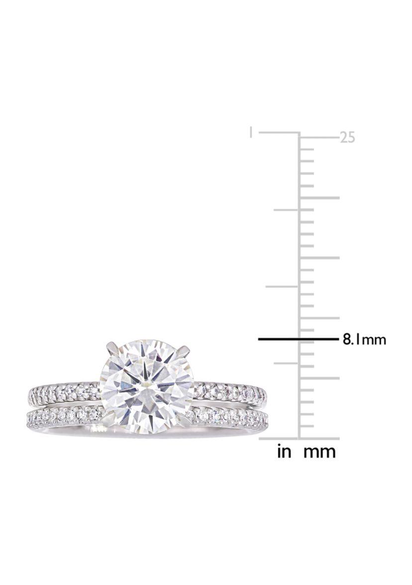 Lab Created 2 ct. t.w. Moissanite and 1/4 ct. t.w. Diamond Bridal Set in 14k White Gold