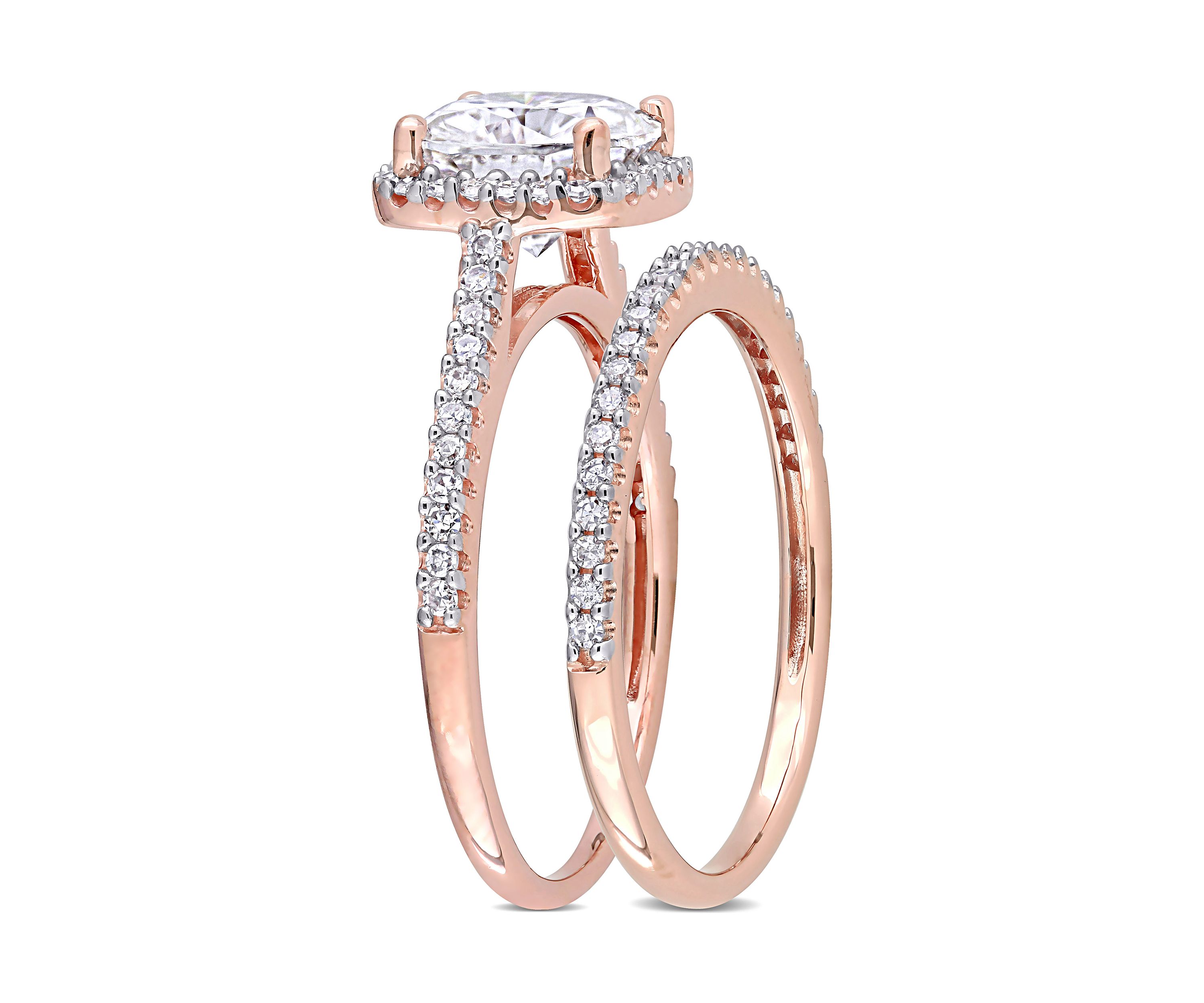 Belk & Co. Lab Created 2 ct. t.w. Cushion Moissanite and 1/3 ct. t.w