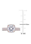 Lab Created 2 ct. t.w. Cushion Moissanite and 1/3 ct. t.w. Diamond Bridal Ring Set in 14k Rose Gold