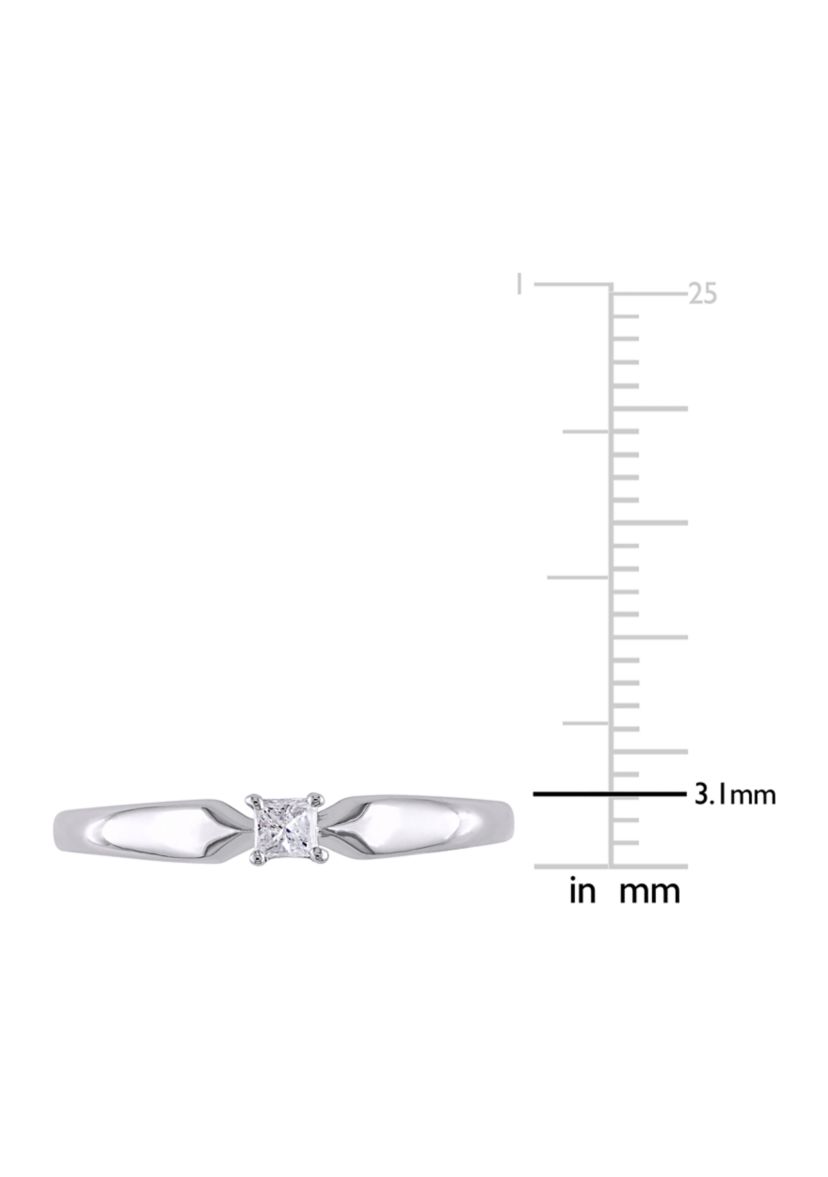 1/10 ct. t.w. Diamond Princess-cut Solitaire Ring in Sterling Silver