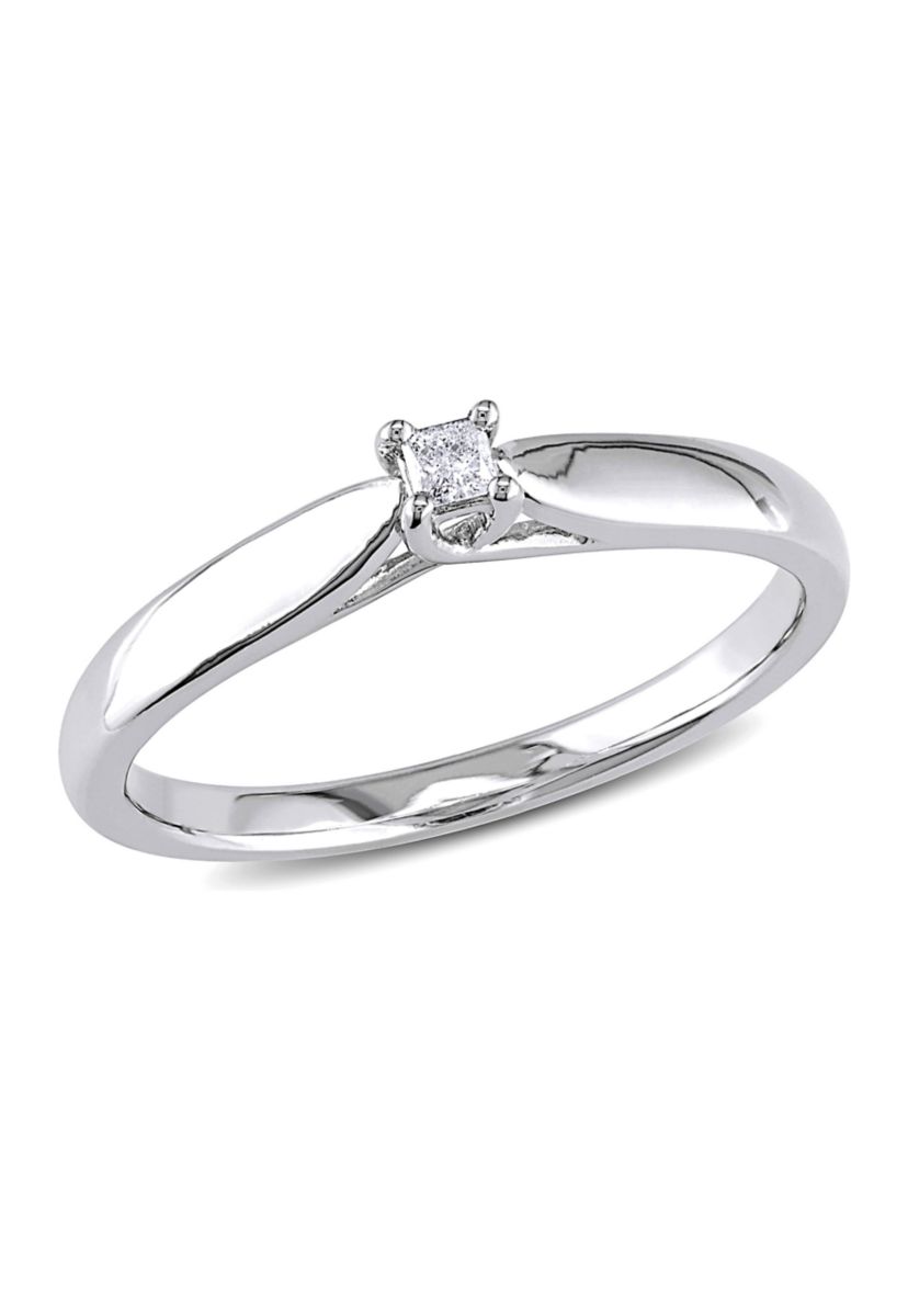 1/10 ct. t.w. Diamond Vintage Engagement Ring in Sterling Silver