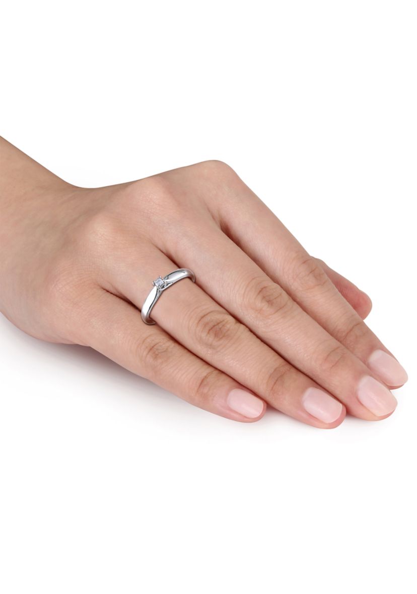 1/10 ct. t.w. Diamond Vintage Engagement Ring in Sterling Silver
