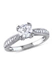 1 ct. t.w. Created White Sapphire and 1/5 ct. t.w. Diamond Ring in Sterling Silver