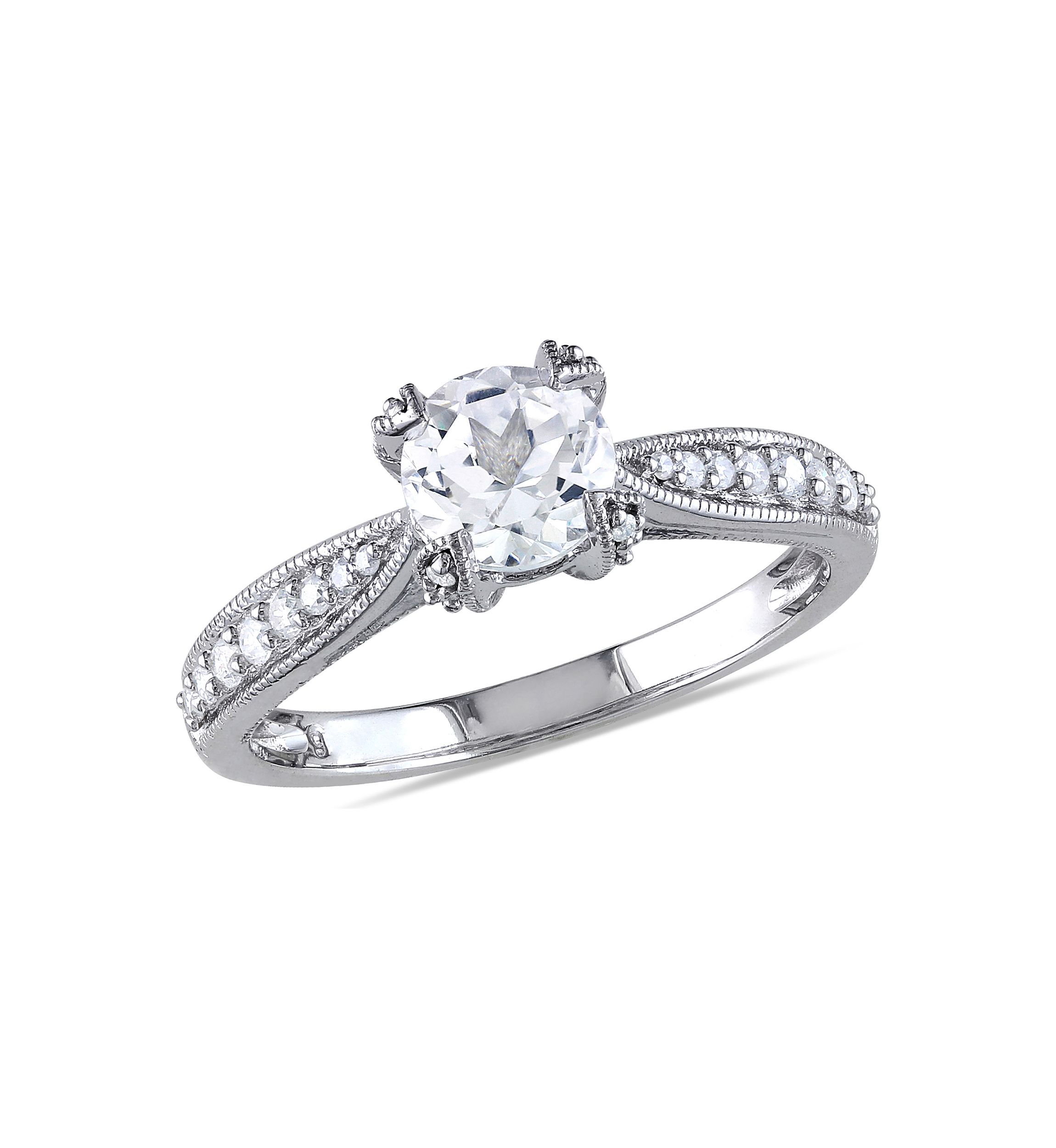 1 ct. t.w. Created White Sapphire and 1/5 ct. t.w. Diamond Ring in Sterling Silver