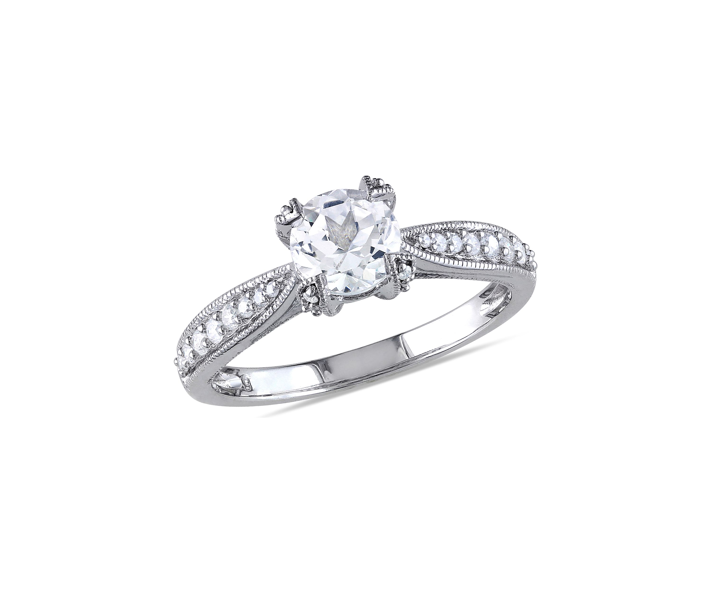 1 ct. t.w. Created White Sapphire and 1/5 ct. t.w. Diamond Ring in Sterling Silver