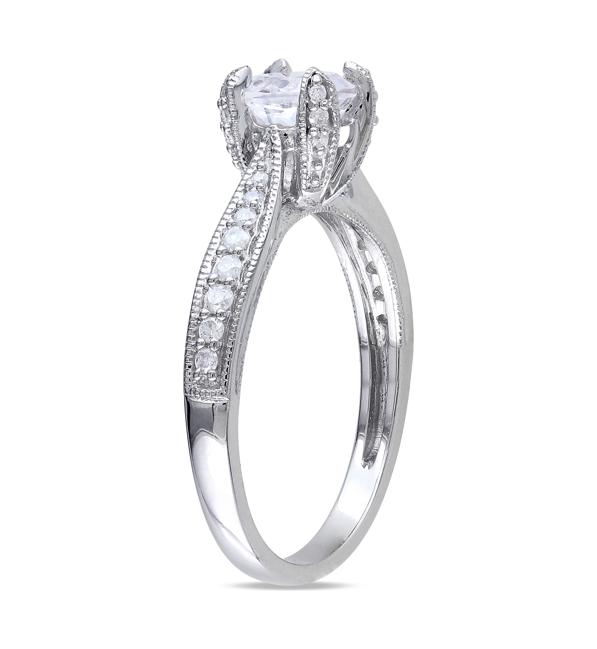 1 ct. t.w. Created White Sapphire and 1/5 ct. t.w. Diamond Ring in Sterling Silver