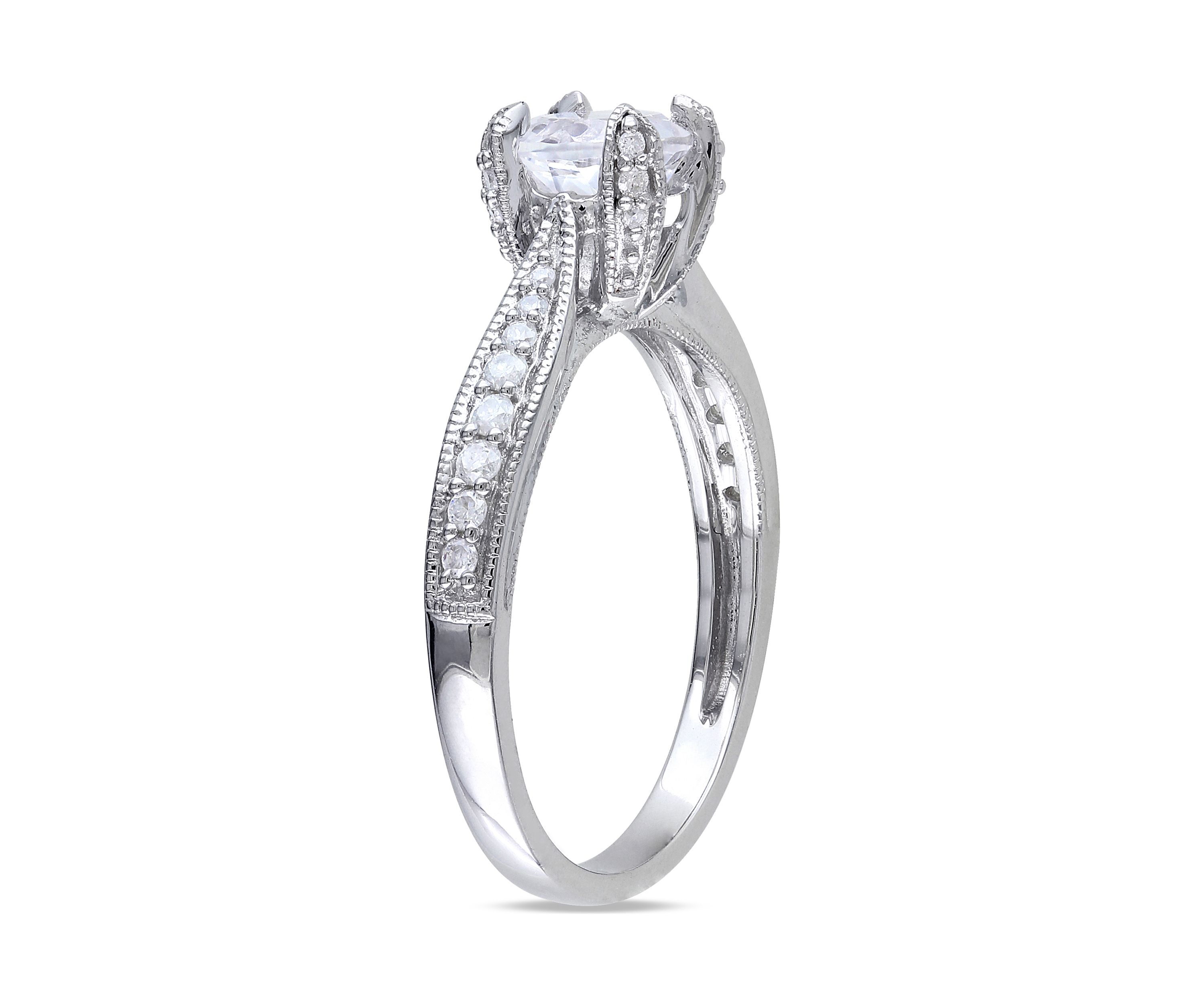 1 ct. t.w. Created White Sapphire and 1/5 ct. t.w. Diamond Ring in Sterling Silver