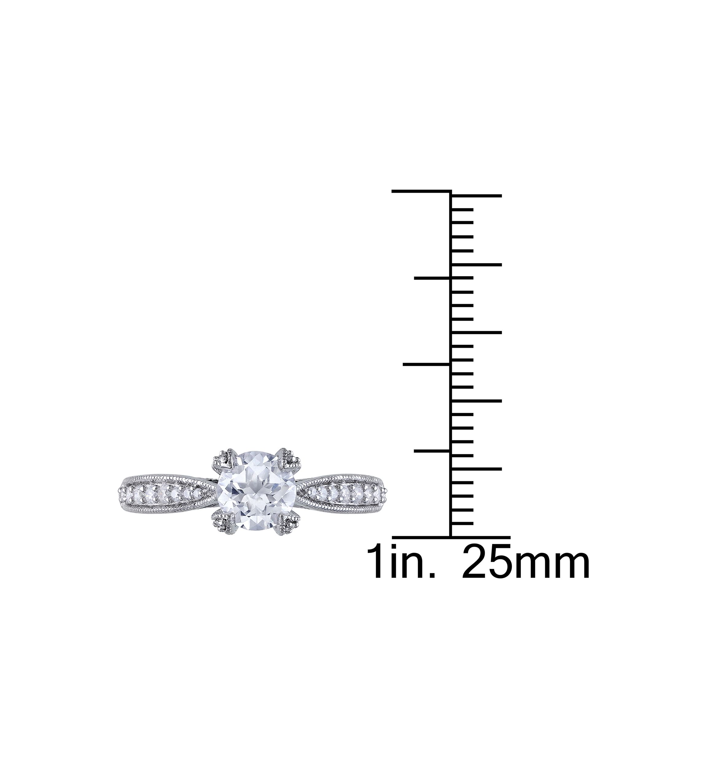 1 ct. t.w. Created White Sapphire and 1/5 ct. t.w. Diamond Ring in Sterling Silver
