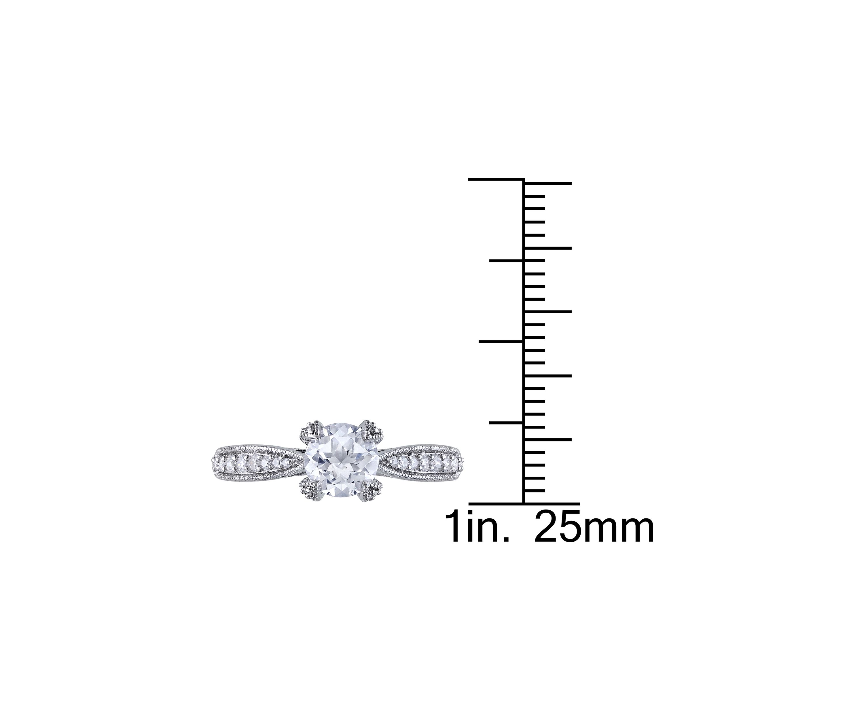 1 ct. t.w. Created White Sapphire and 1/5 ct. t.w. Diamond Ring in Sterling Silver