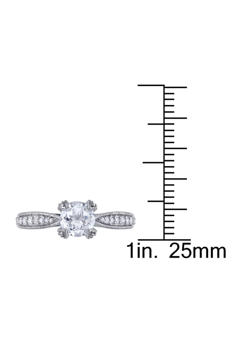 1 ct. t.w. Created White Sapphire and 1/5 ct. t.w. Diamond Ring in Sterling Silver