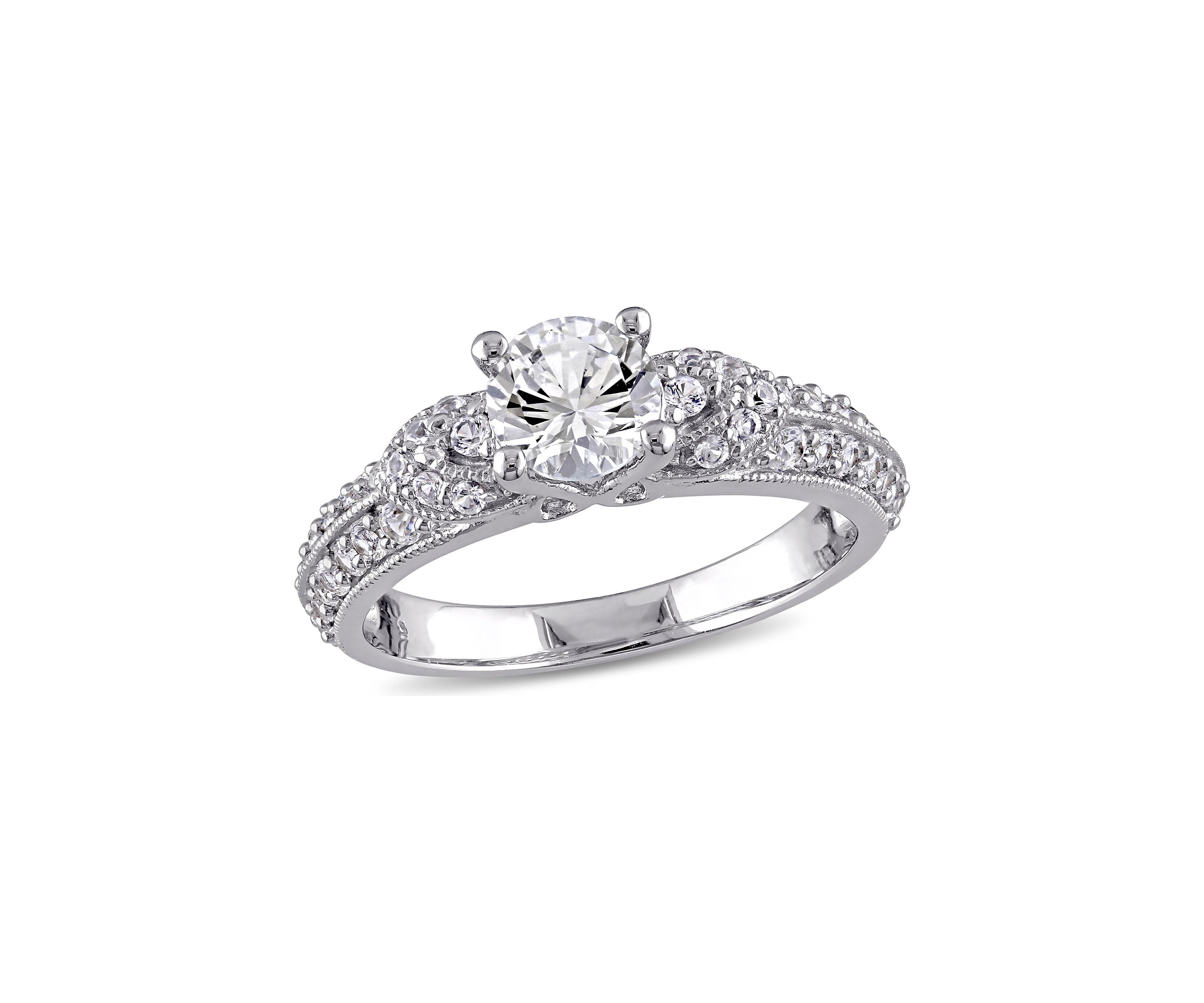 1.62 ct. t.w. Created White Sapphire Engagement Ring in Sterling Silver