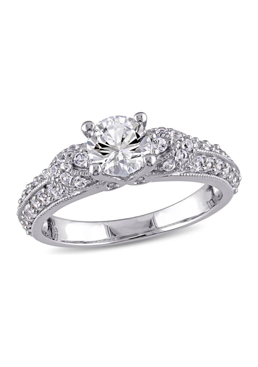 1.62 ct. t.w. Created White Sapphire Engagement Ring in Sterling Silver