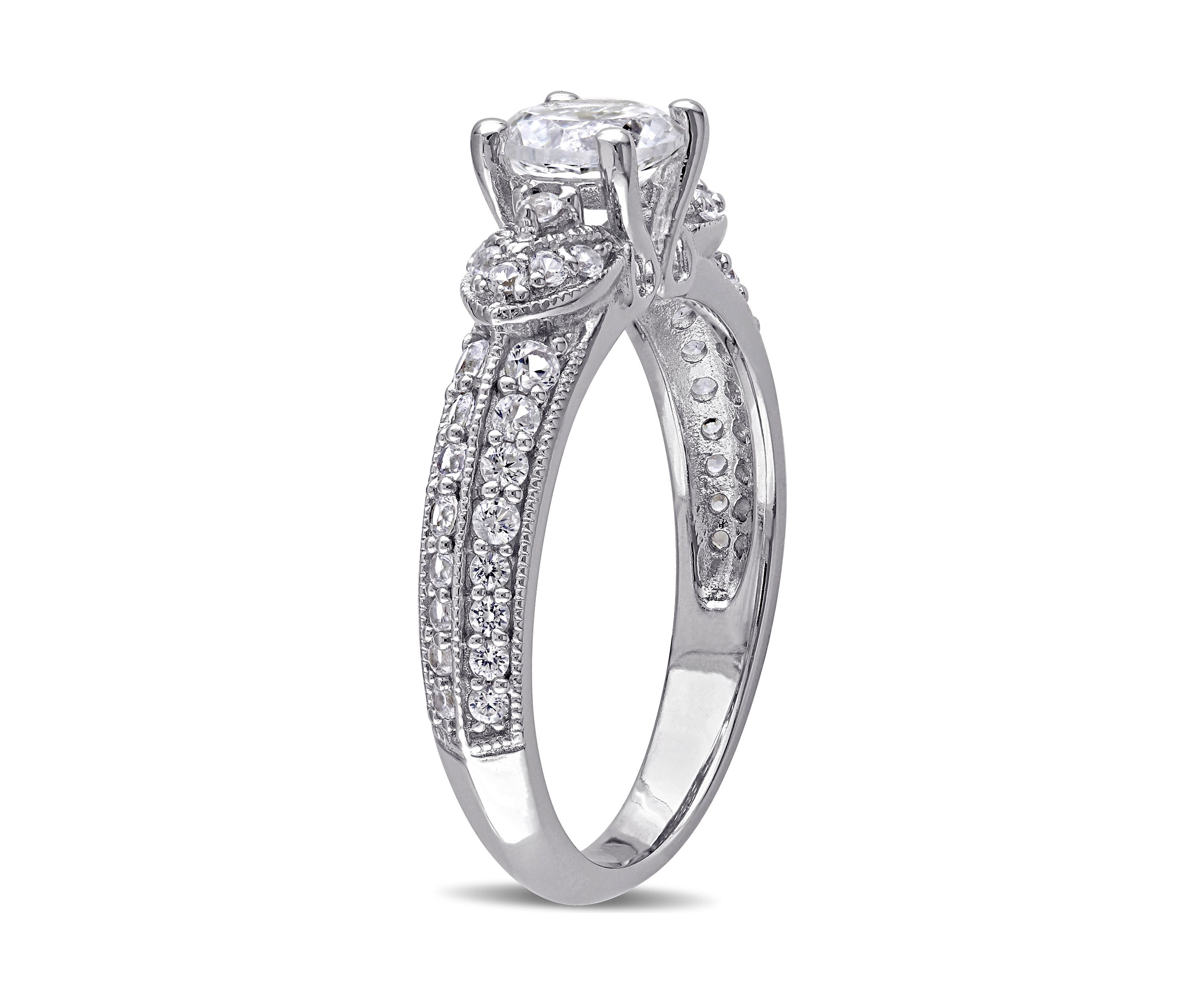 1.62 ct. t.w. Created White Sapphire Engagement Ring in Sterling Silver