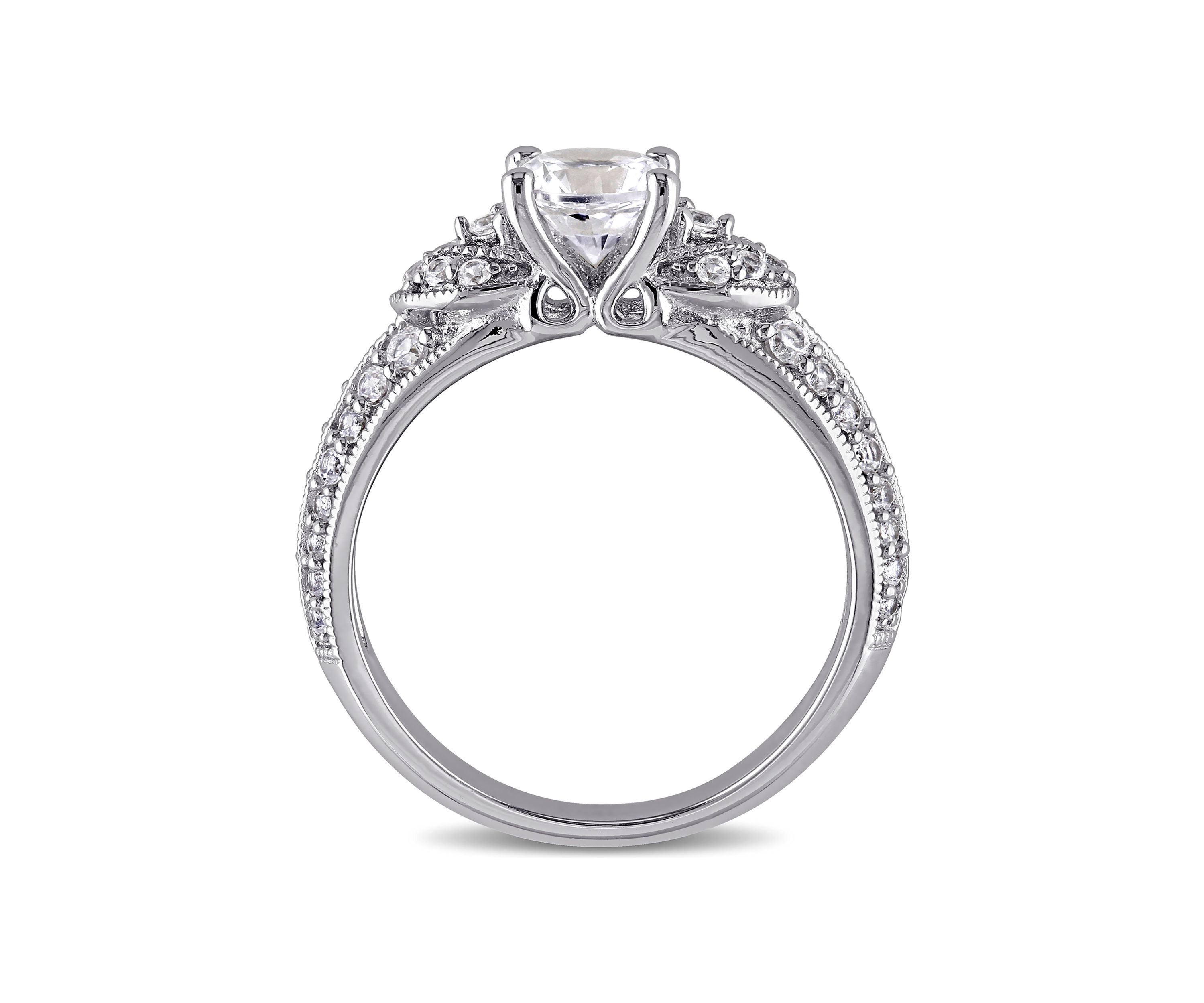 1.62 ct. t.w. Created White Sapphire Engagement Ring in Sterling Silver