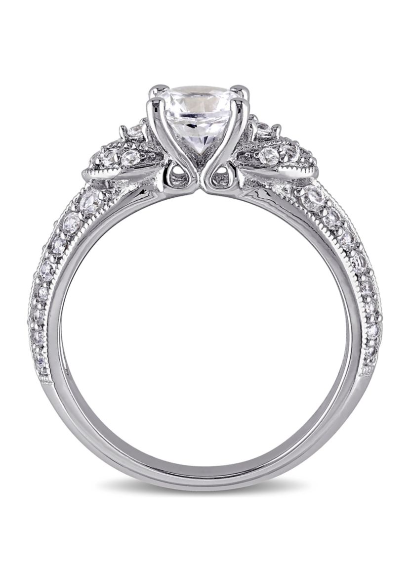 1.62 ct. t.w. Created White Sapphire Engagement Ring in Sterling Silver
