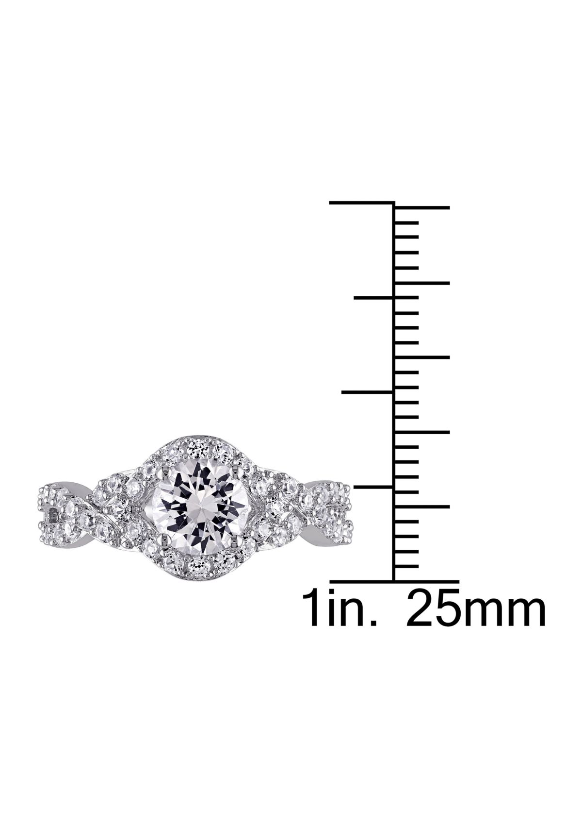 2.2 ct. t.w. Created White Sapphire Crossover Twist Engagement Ring in Sterling Silver
