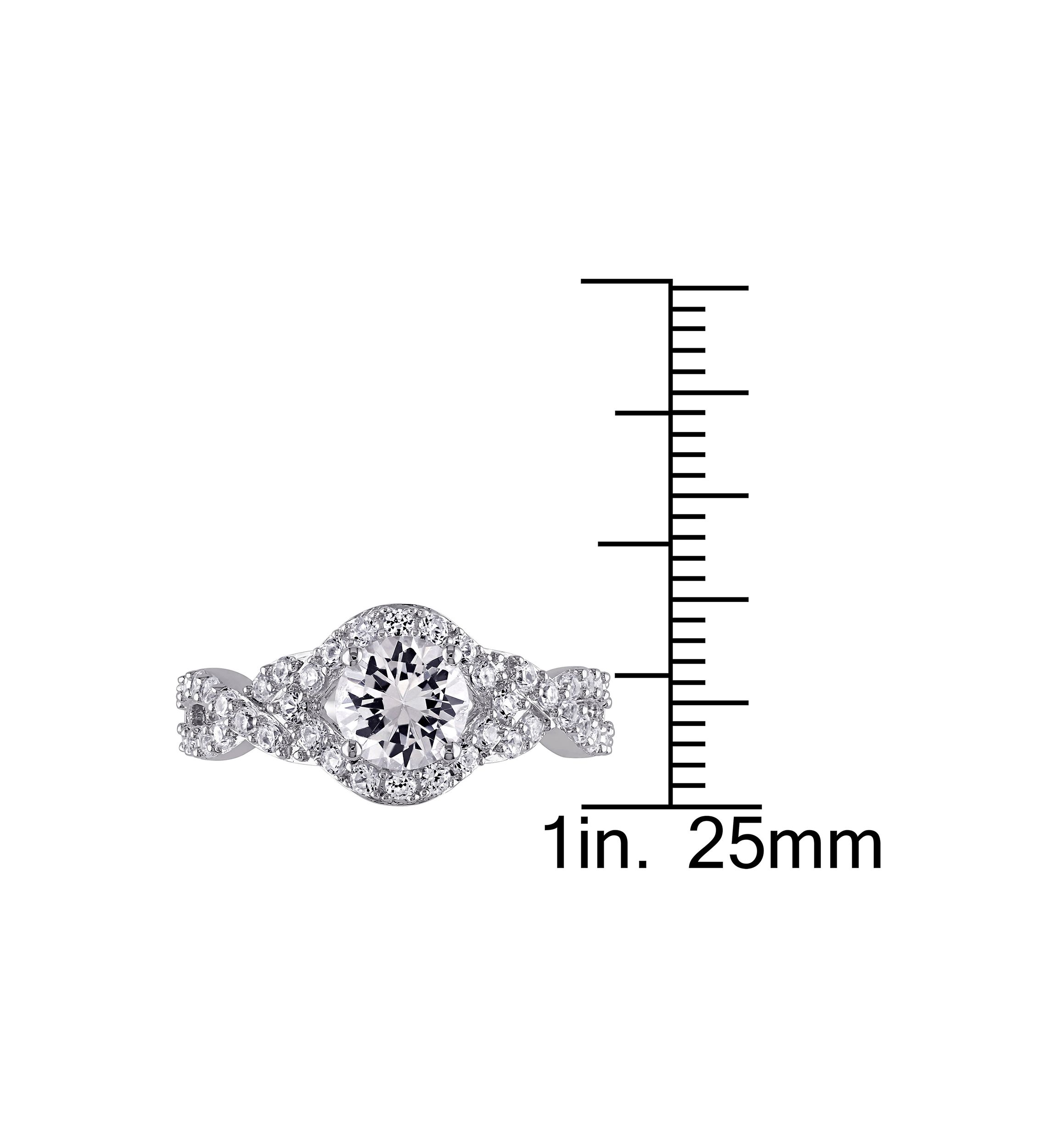 2.2 ct. t.w. Created White Sapphire Crossover Twist Engagement Ring in Sterling Silver