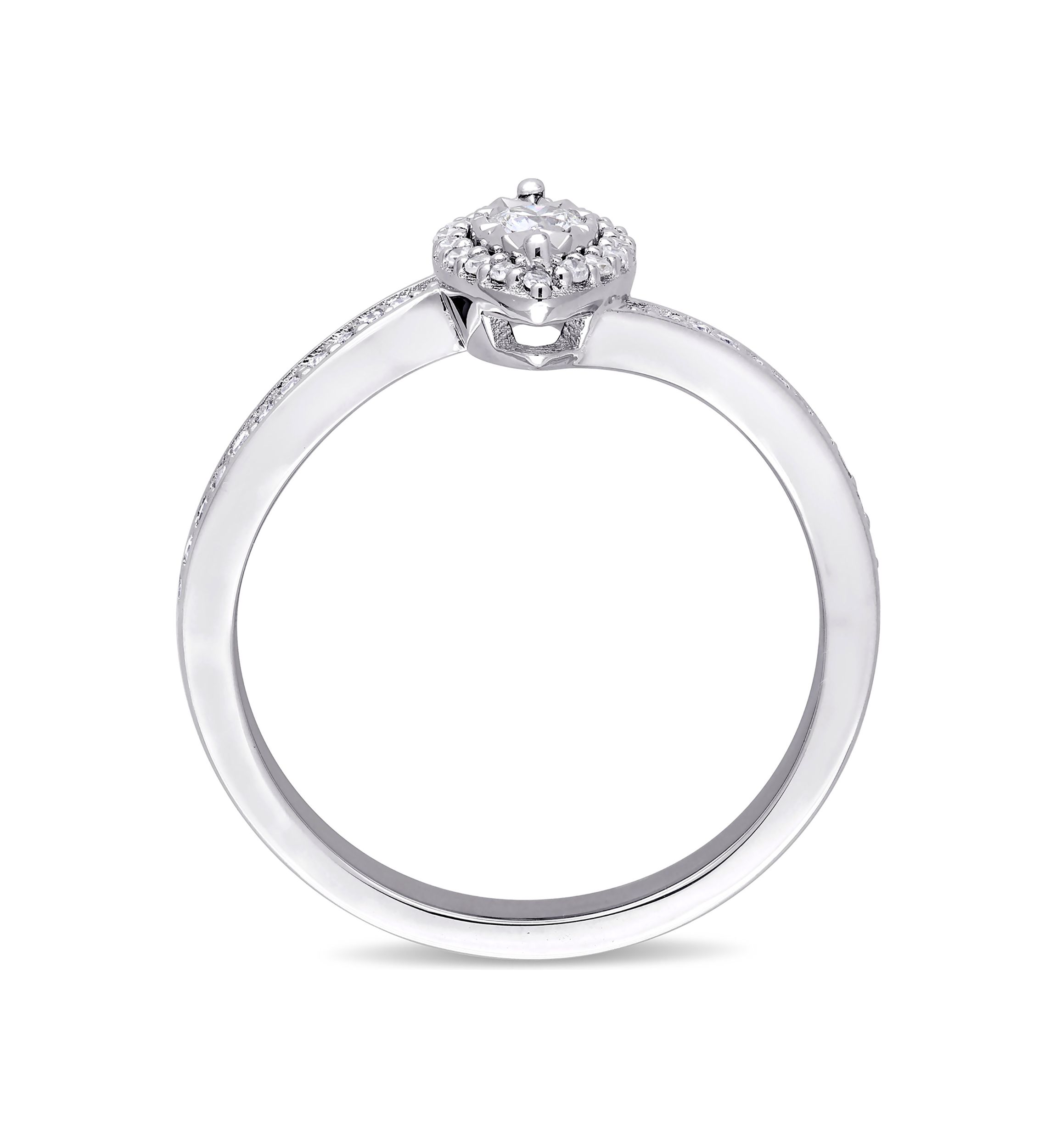 1/4 ct. t.w. Diamond Halo Twist Engagement Ring in Sterling Silver