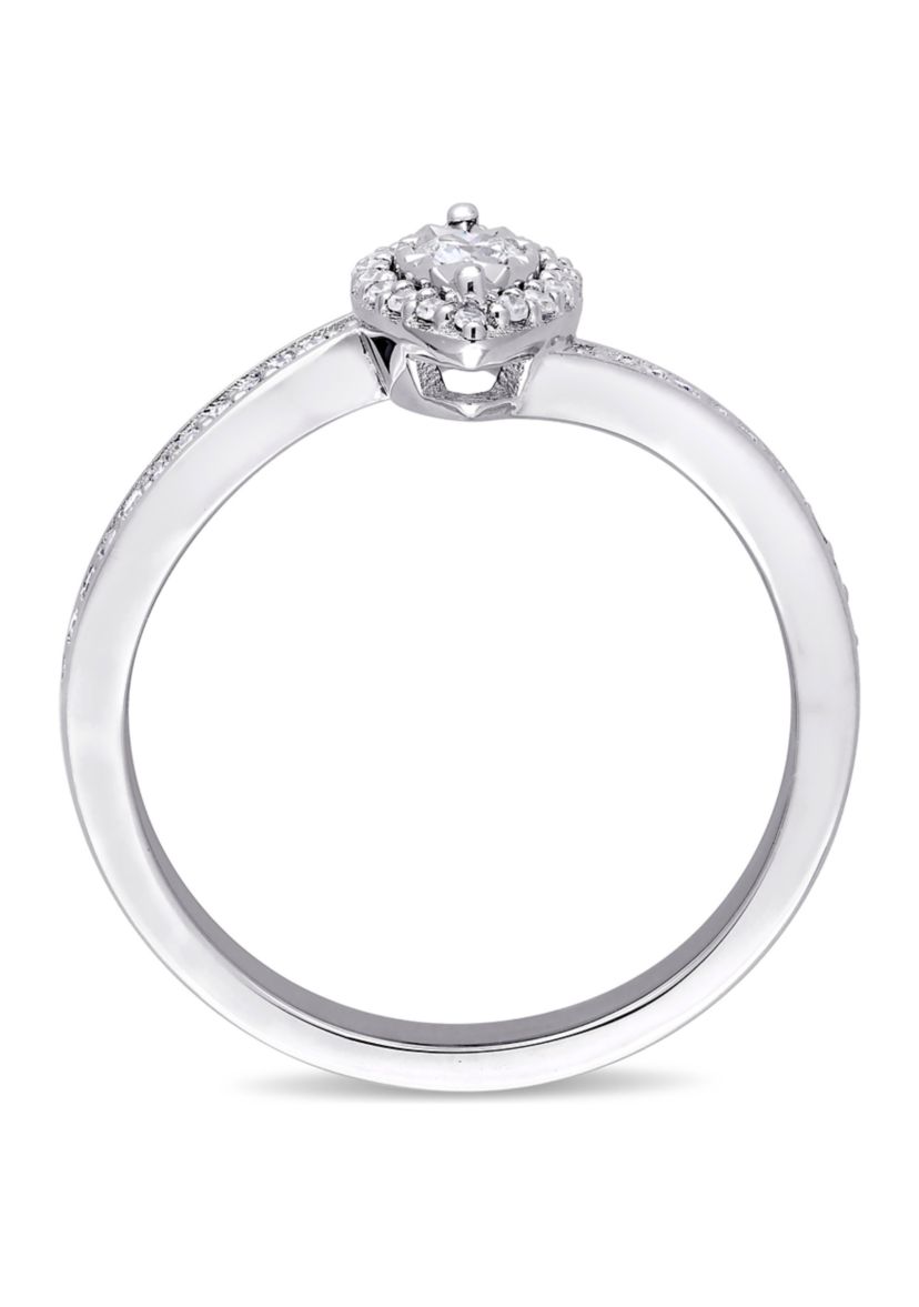 1/4 ct. t.w. Diamond Halo Twist Engagement Ring in Sterling Silver