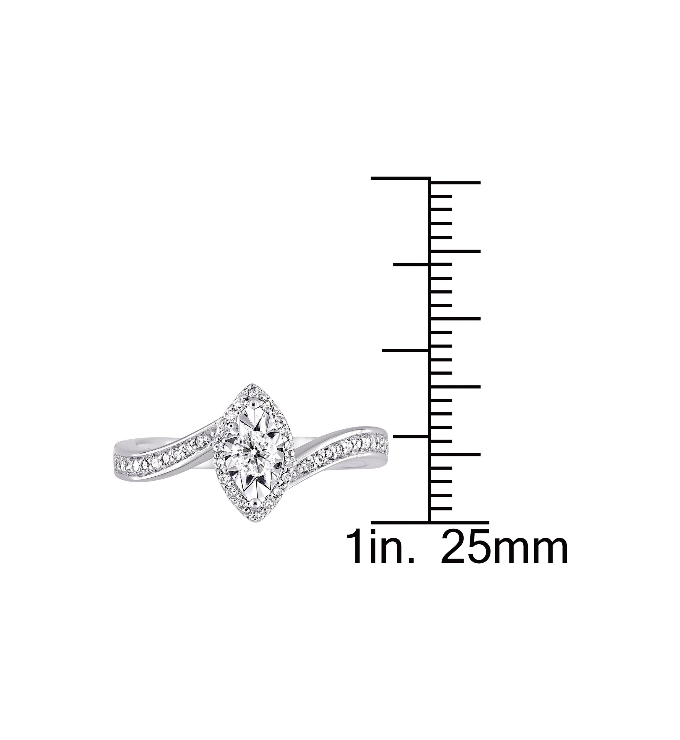 1/4 ct. t.w. Diamond Halo Twist Engagement Ring in Sterling Silver