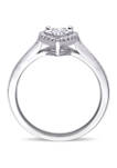1/3 ct. t.w. Diamond Heart Engagement Ring in Sterling Silver